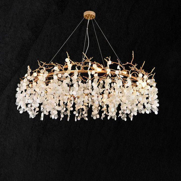 Riviko Verdant Bloom Round Branch Chandelier - Background Shot