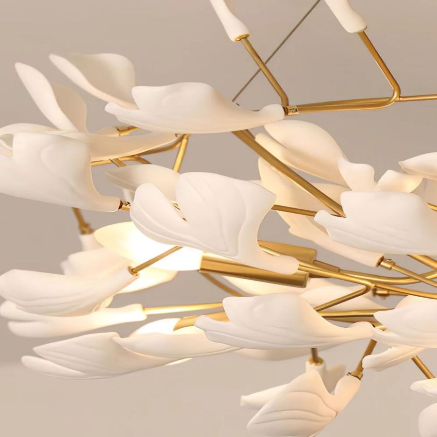 Riviko Ginkgo Canopy Porcelain Chandelier - Background Shot