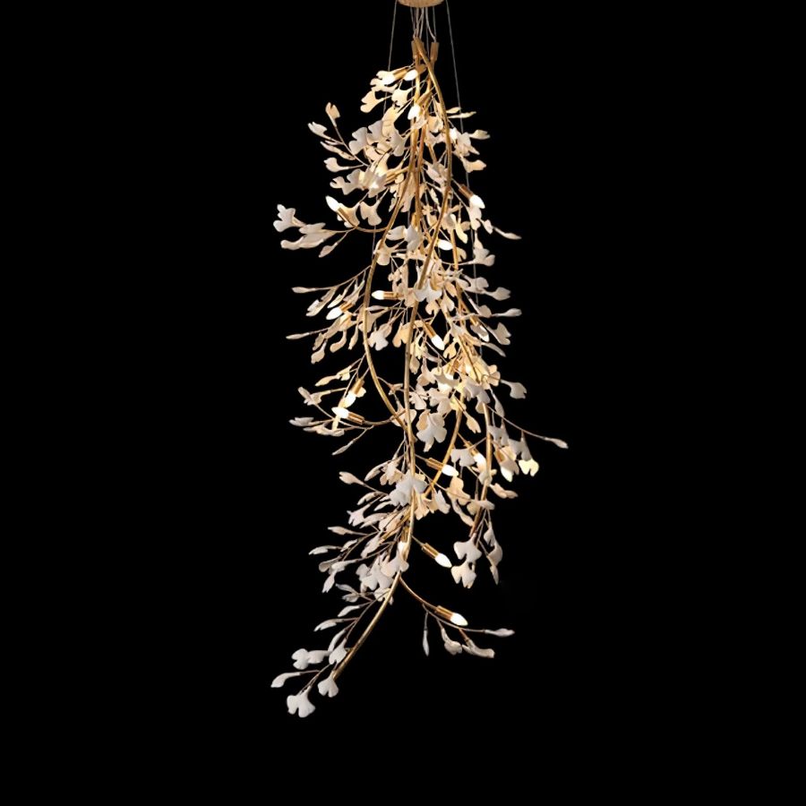 Riviko Ginkgo Canopy Porcelain Chandelier - Background Shot