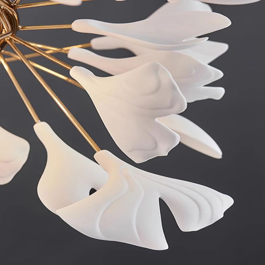 Riviko Ginkgo Canopy Porcelain Chandelier - Background Shot
