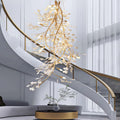 Riviko Ginkgo Canopy Porcelain Chandelier - grand American foyer with two-story ceiling