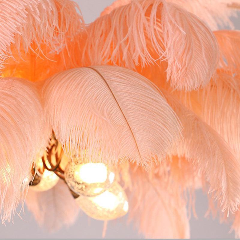 Riviko Veridian Plume Brass Feather Chandelier - Background Shot