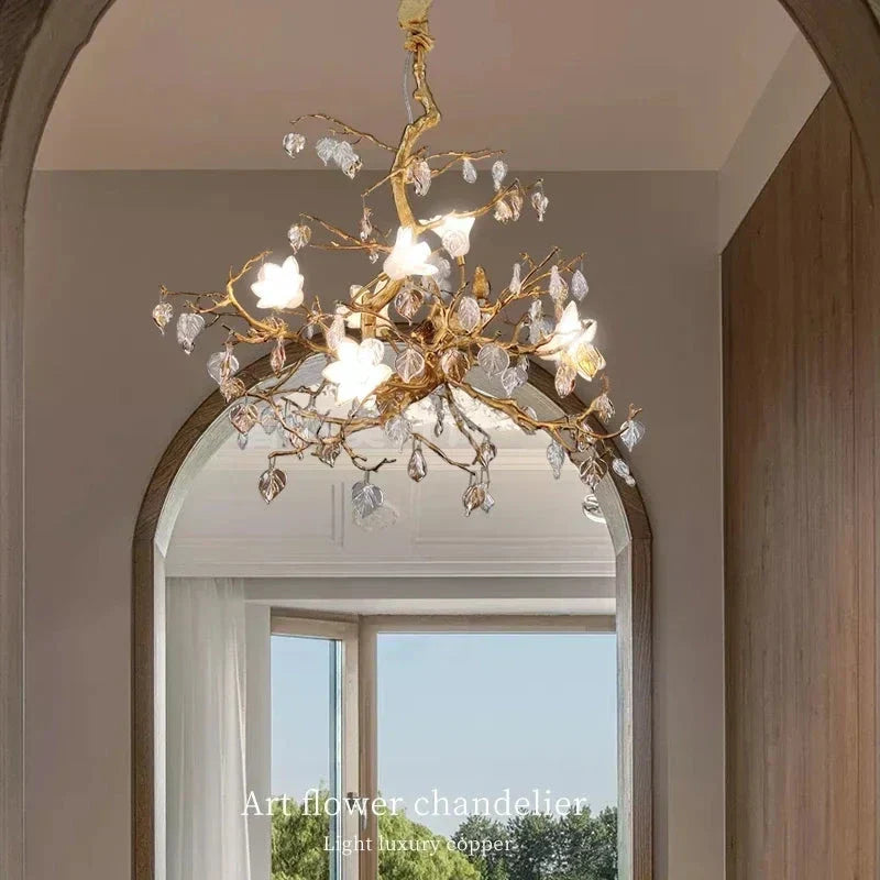 Flaviar Crystal Flower Branch Chandelier