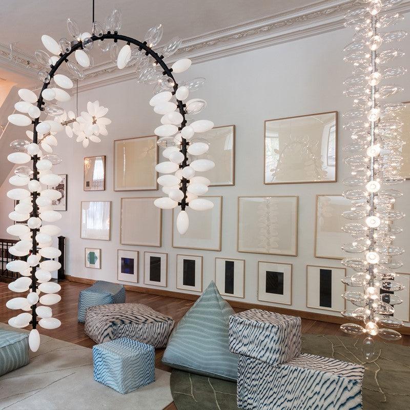 Riviko Verdant Vine Cascading Glass Chandelier - Background Shot