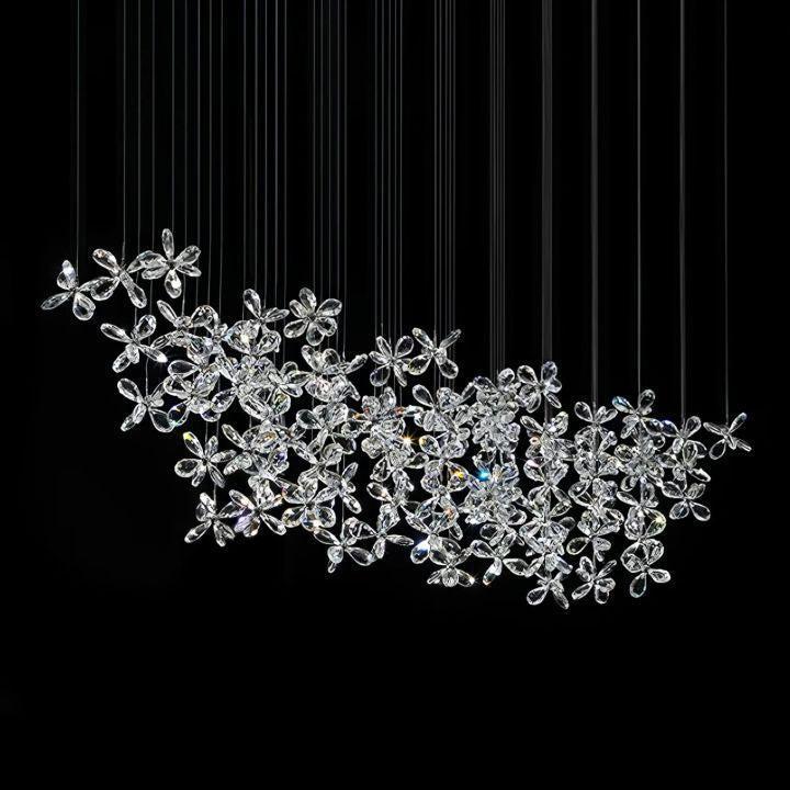 Riviko Ethereal Bloom Crystal Chandelier - Background Shot