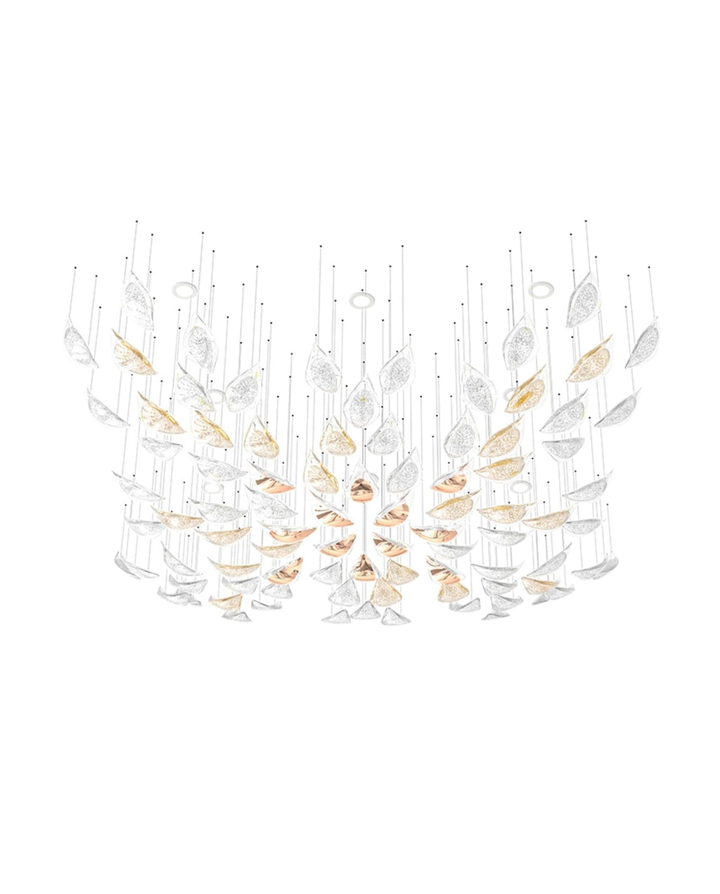 Floating Leaves Meteor Shower Crystal Spiral Chandelier