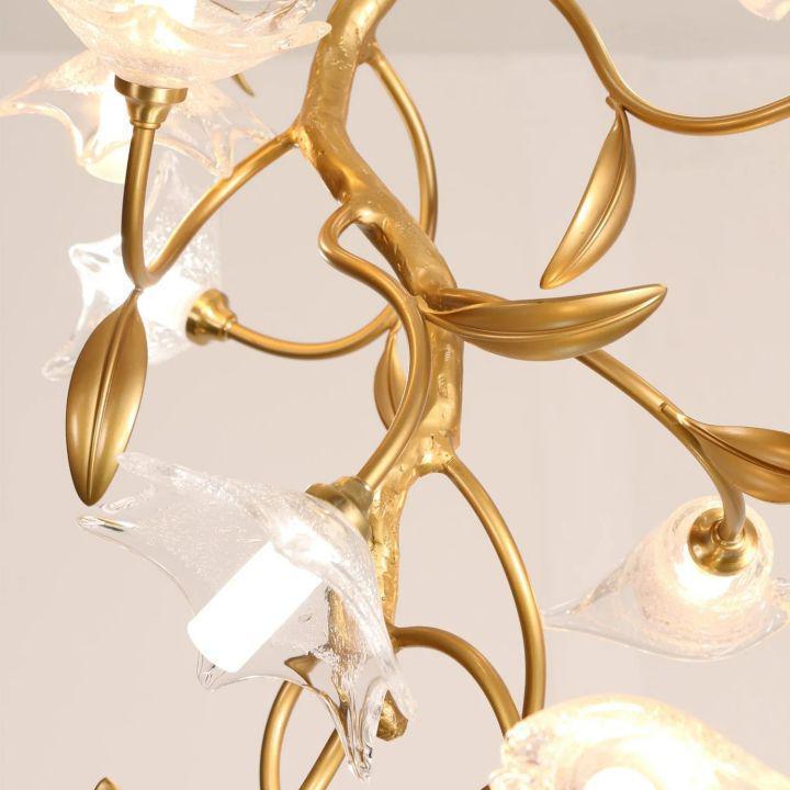 Riviko Botanical Bloom Brass Chandelier - Background Shot