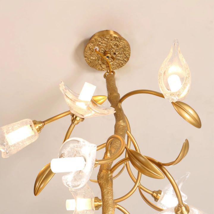 Riviko Botanical Bloom Brass Chandelier - Background Shot