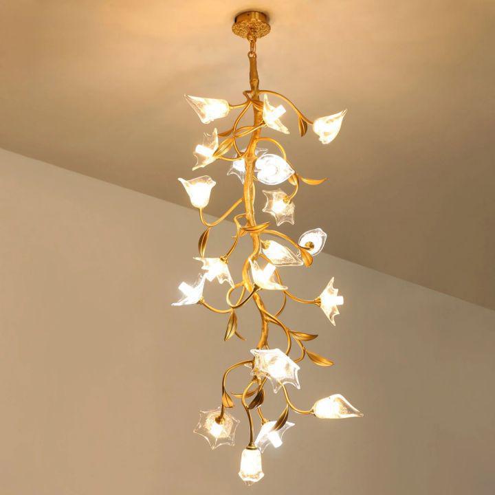 Riviko Botanical Bloom Brass Chandelier - Background Shot
