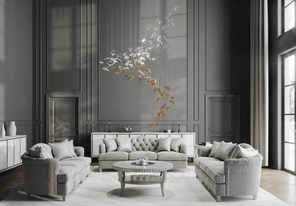 Galaxy Flying Leaves Meteor Shower Crystal Spiral Chandelier