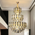 Riviko Grand Lumina 3-Tier Round Crystal Chandelier - formal American dining room