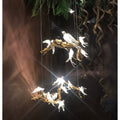 Bird Song Branching Linear Teardrop Chandelier
