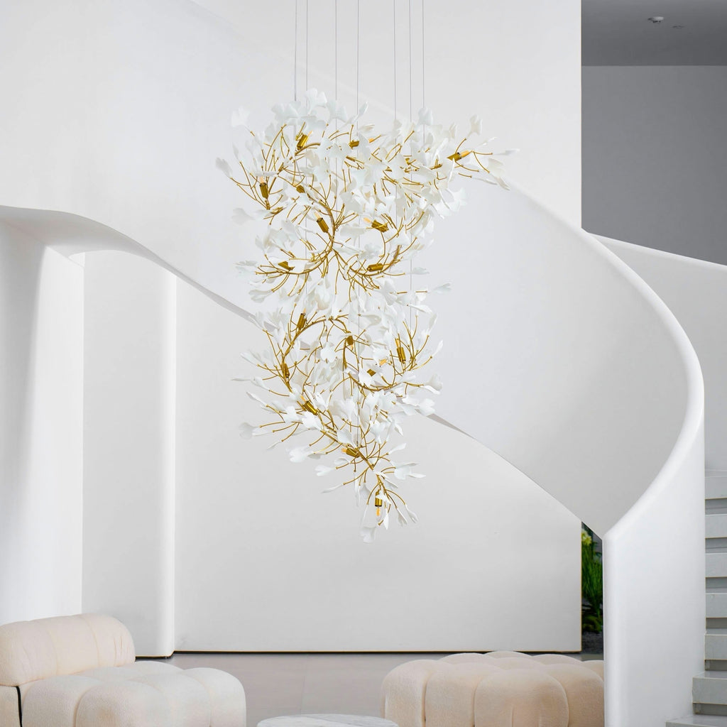 Gingko Ceramic Branch Chandelier F