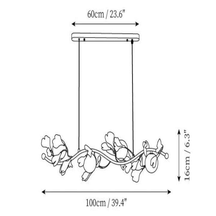 Riviko Ginkgo Bloom Glass Chandelier - Background Shot