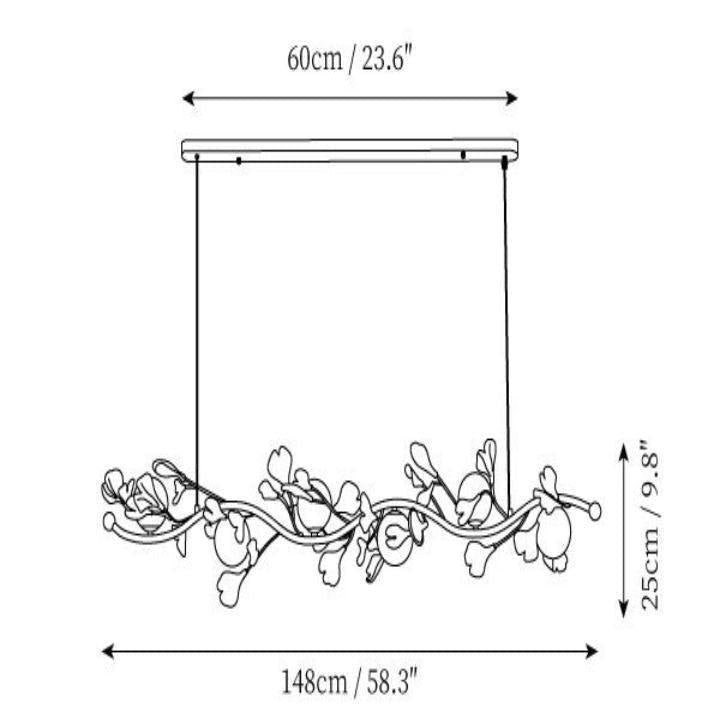 Riviko Ginkgo Bloom Glass Chandelier - Background Shot