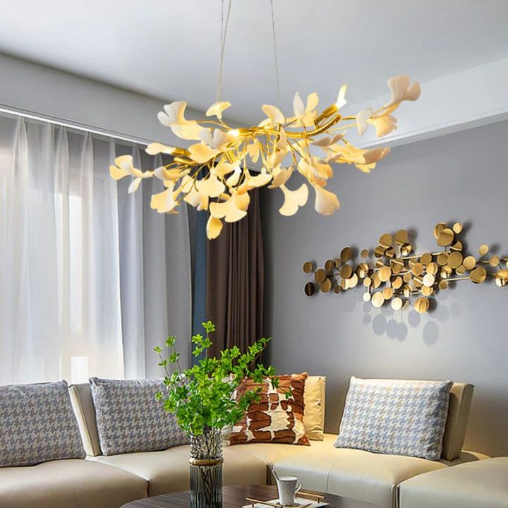 Ceramic Ginkgo Chandelier Style C