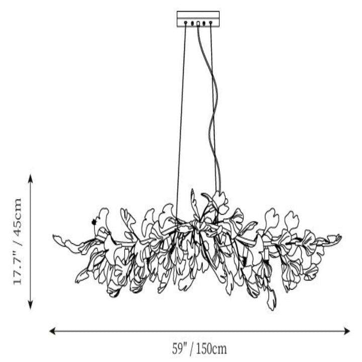 Riviko Ginkgo Petal Branch Chandelier - Background Shot