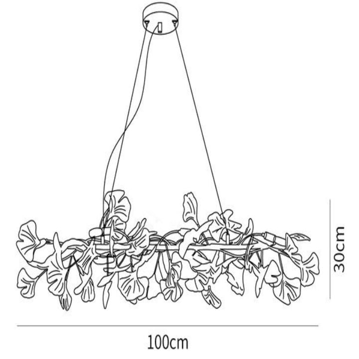 Ceramic Ginkgo Chandelier Style E