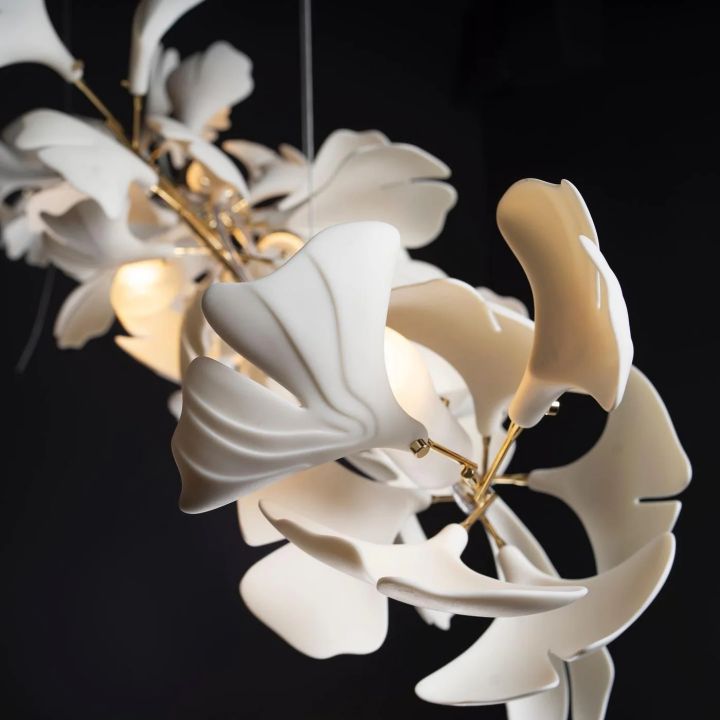 Ceramic Ginkgo Chandelier I