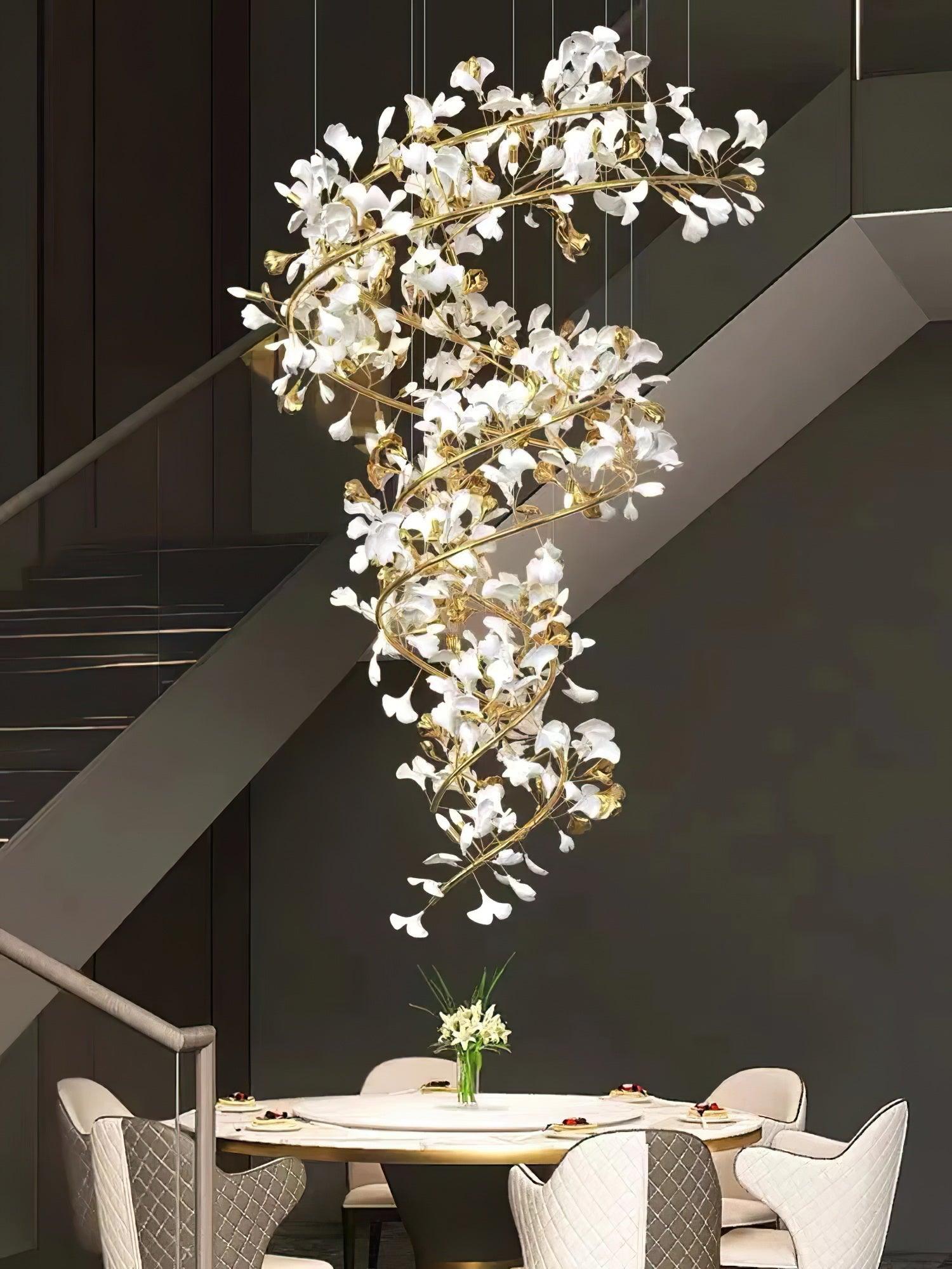 Gingko Ceramic Branch Chandelier F