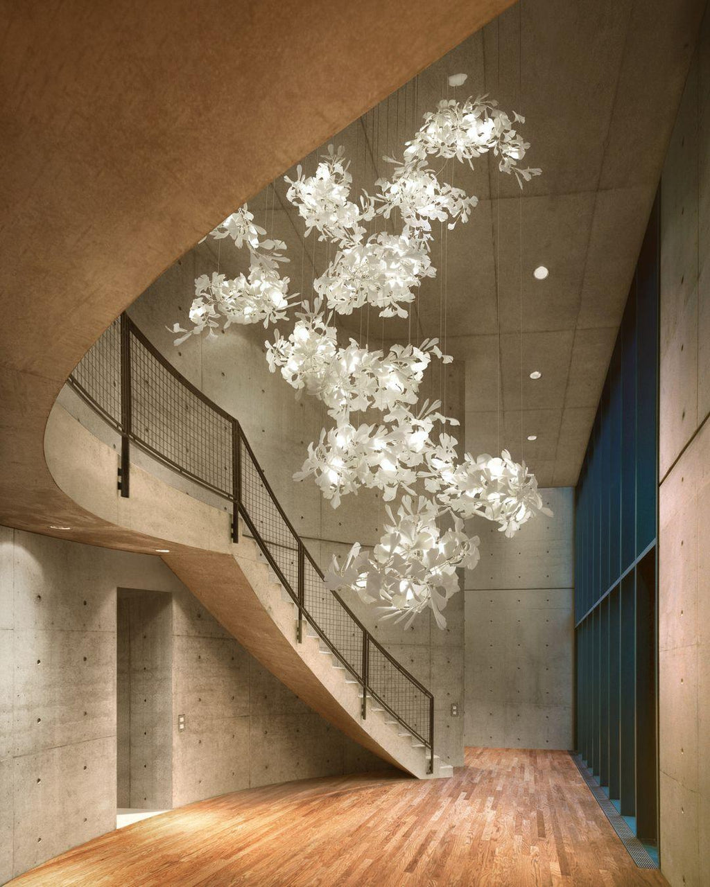 Gingko Ceramic Branch Chandelier F