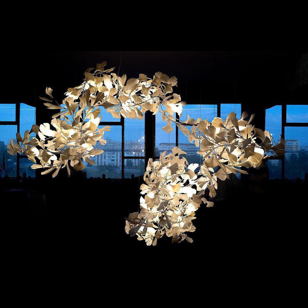 Gingko Ceramic Branch Chandelier C