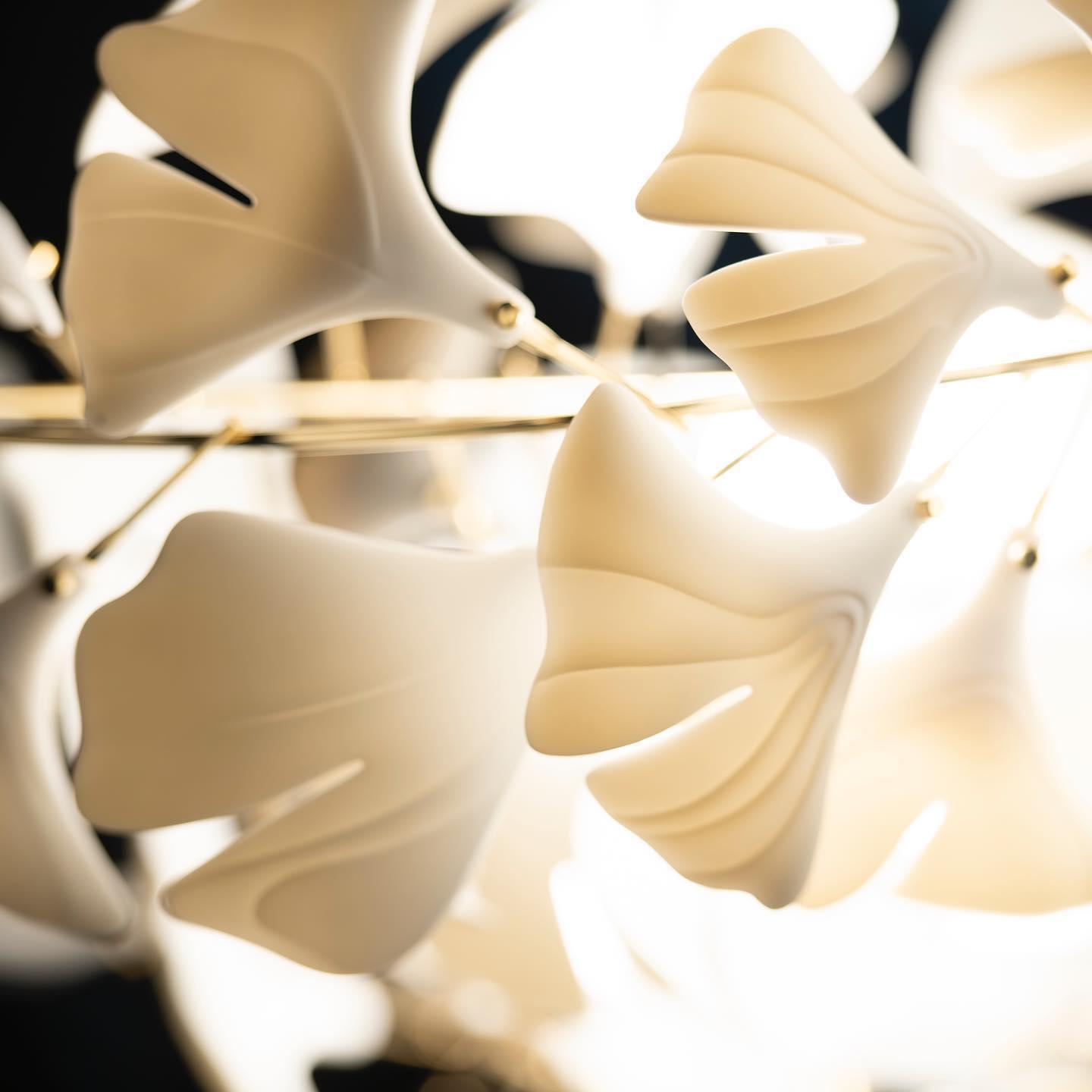 Gingko Ceramic Branch Chandelier C