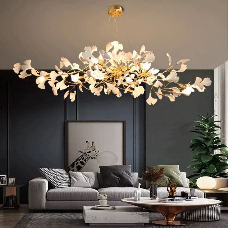 Ceramic Ginkgo Branch Chandelier