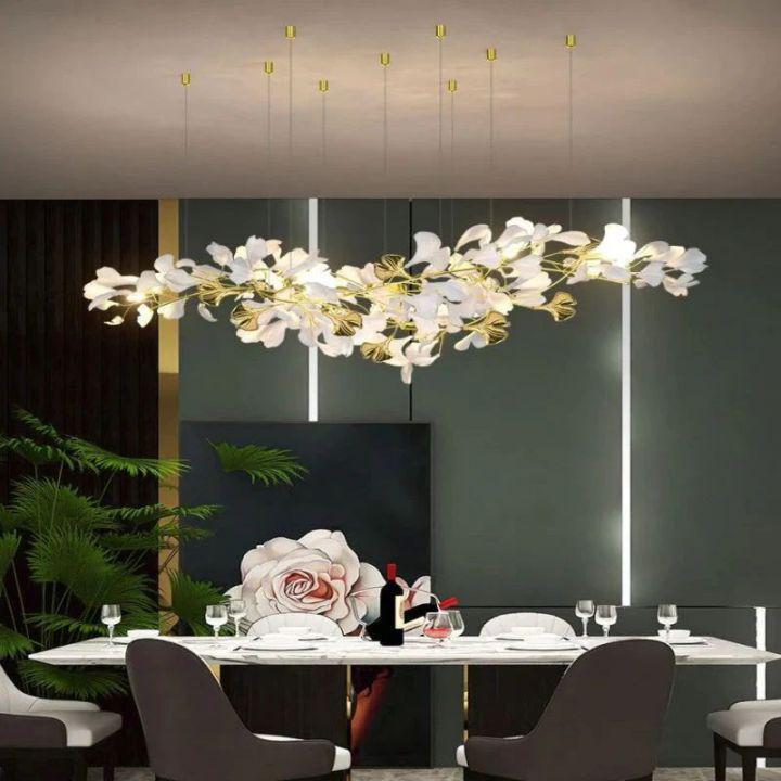 Riviko Verdant Canopy Branch Chandelier - luxurious American living room with tray ceiling