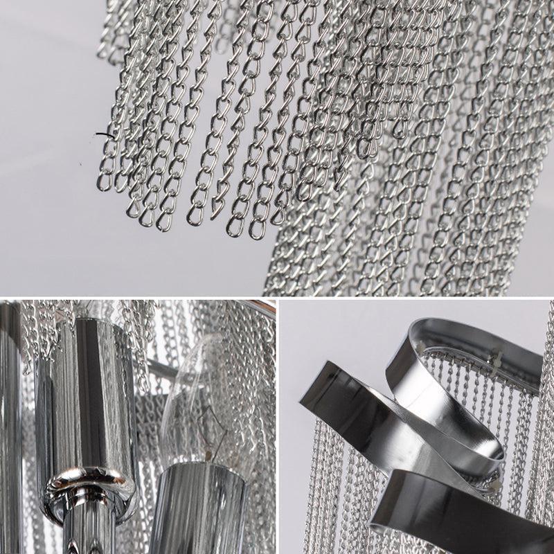 Riviko Radiant Cascade Aluminum Chain Tassel Chandelier - Background Shot