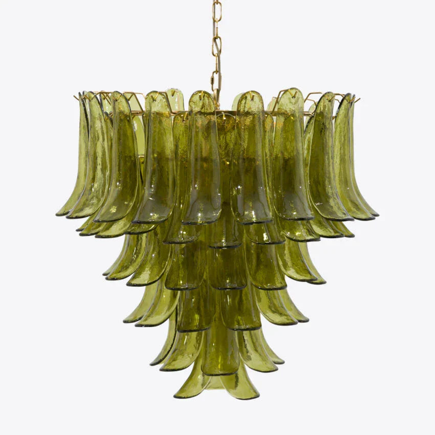 Murelli Glass Green Petals Chandelier