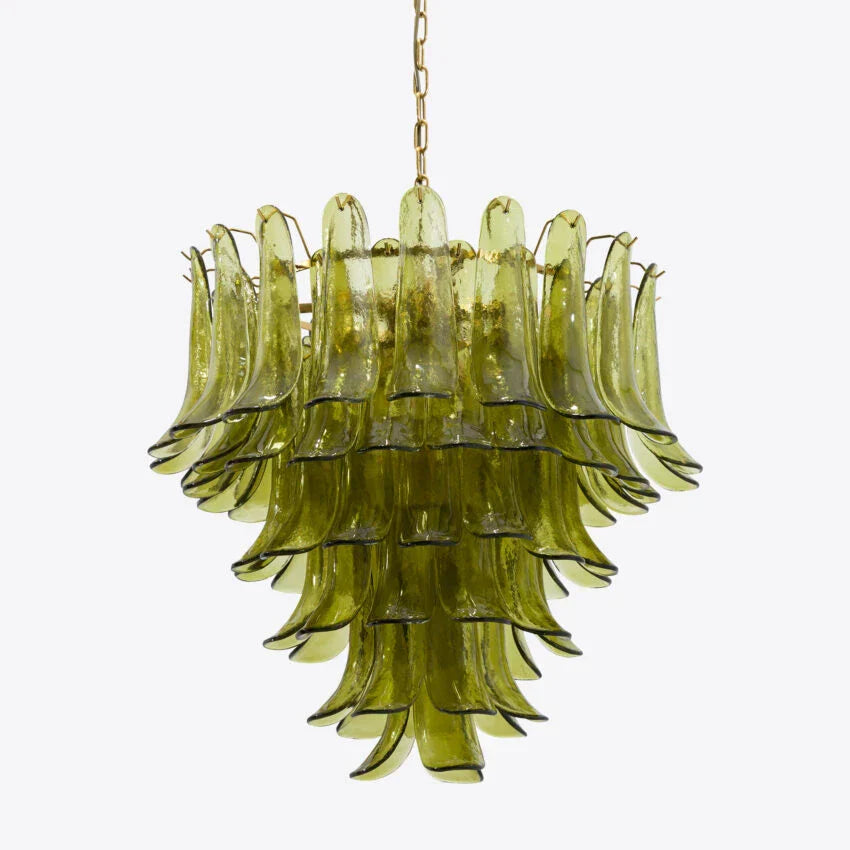 Murelli Glass Green Petals Chandelier