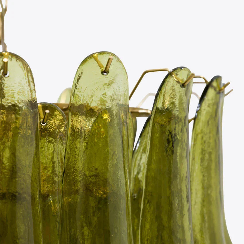 Murelli Glass Green Petals Chandelier