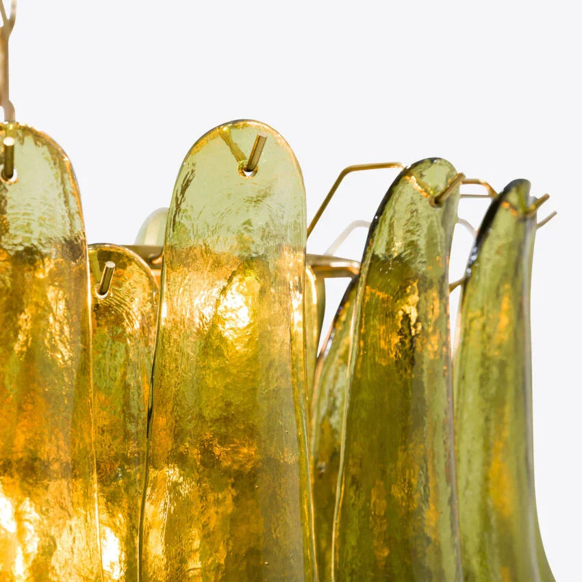 Murelli Glass Green Petals Chandelier
