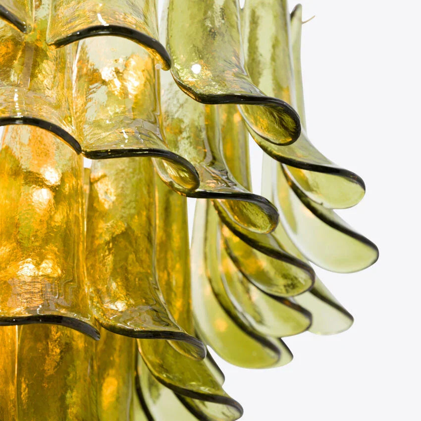 Murelli Glass Green Petals Chandelier