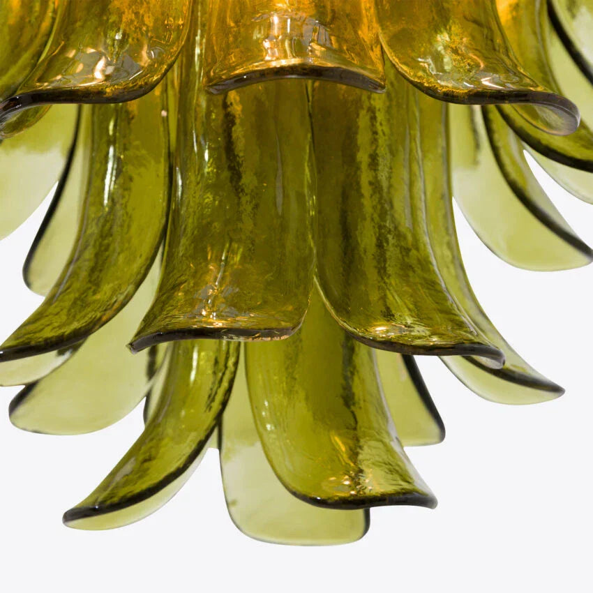 Murelli Glass Green Petals Chandelier