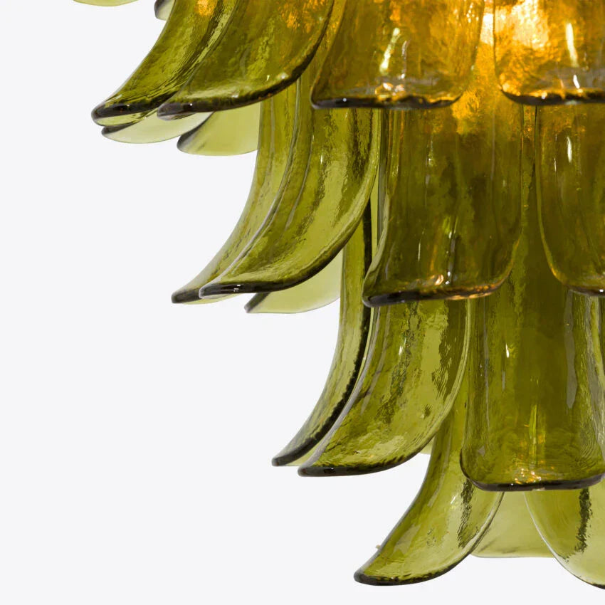 Murelli Glass Green Petals Chandelier