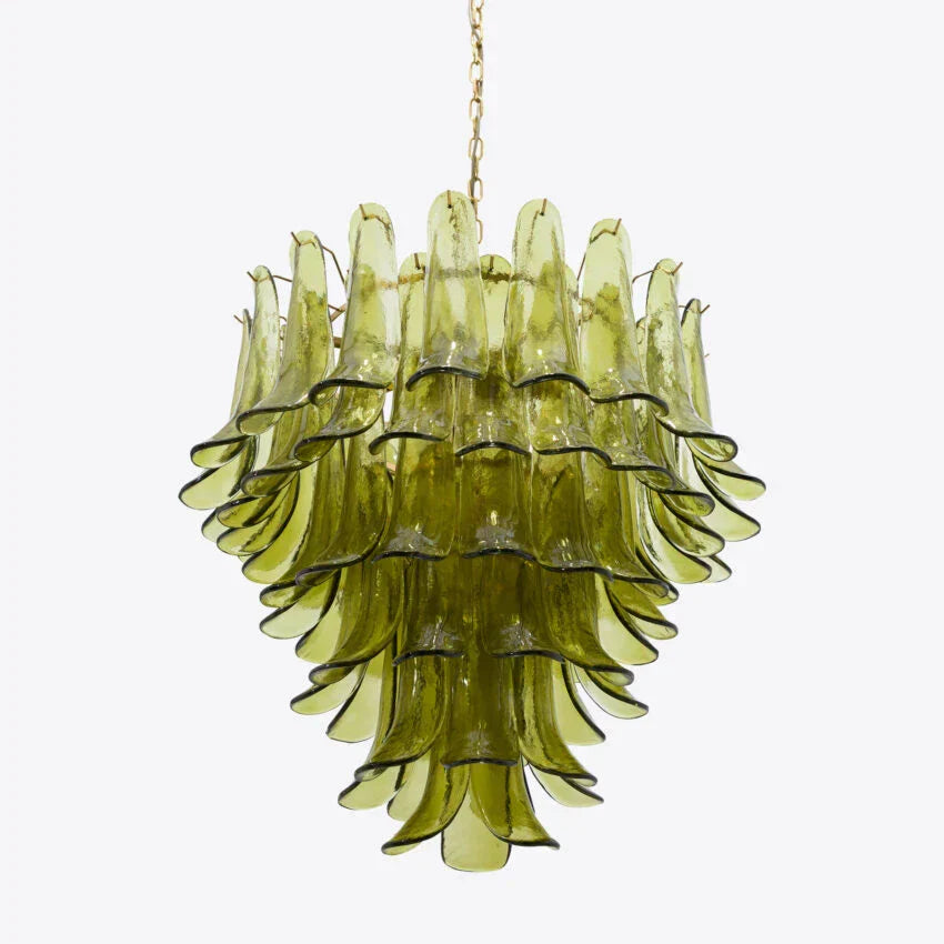 Murelli Glass Green Petals Chandelier