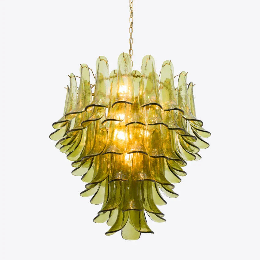 Murelli Glass Green Petals Chandelier