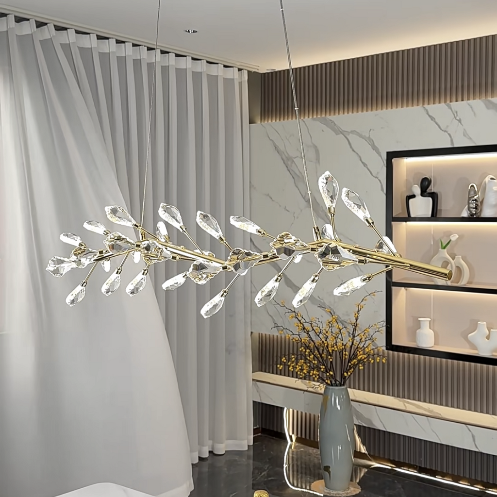 Riviko Verdant Branch Linear Chandelier - American great room dining area