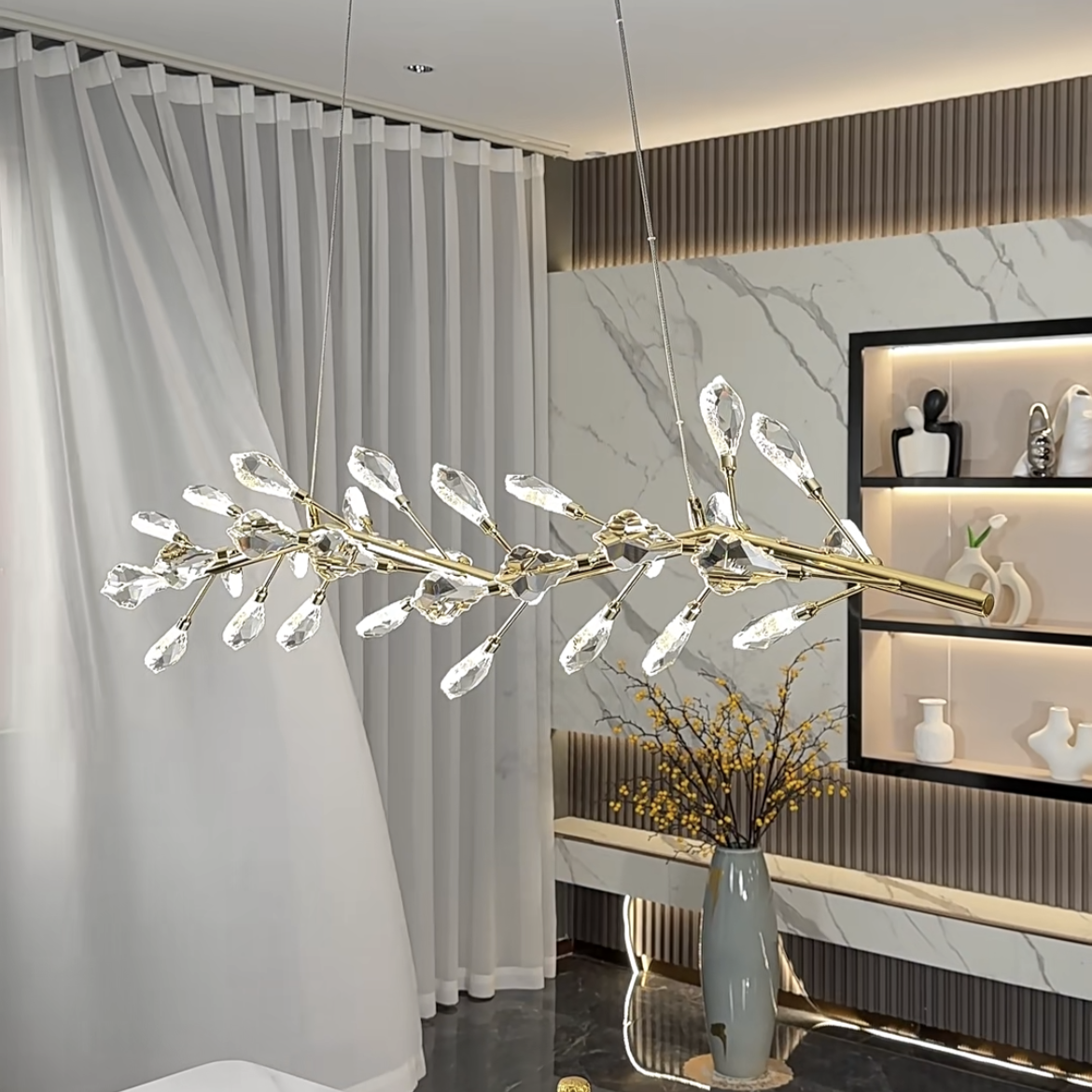 Riviko Verdant Branch Linear Chandelier - American great room dining area