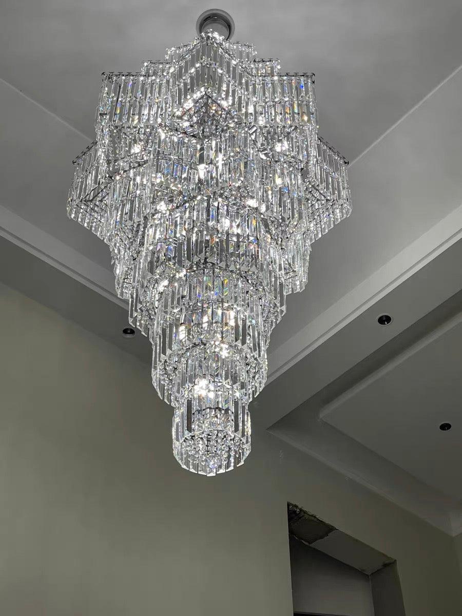 Luxury Plaza Multi-Tier Crystal Chandelier for High Ceilings/Hotel Hall / 2 Story Foyer - riviko