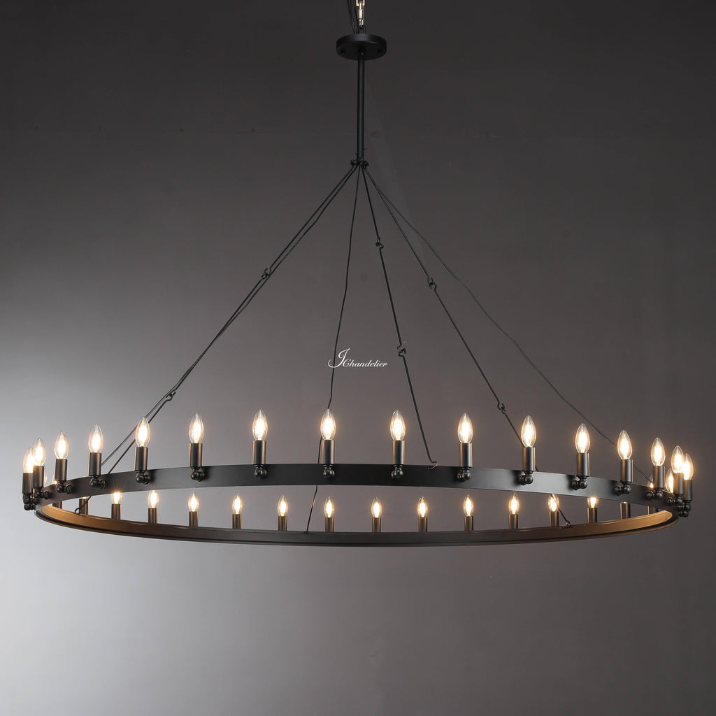 Celestine Vintage Round Chandelier Black Color