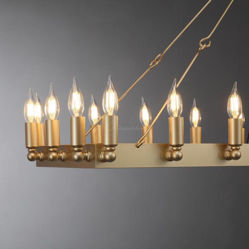 Celestine Vintage Candelabra Rectangular Chandelier