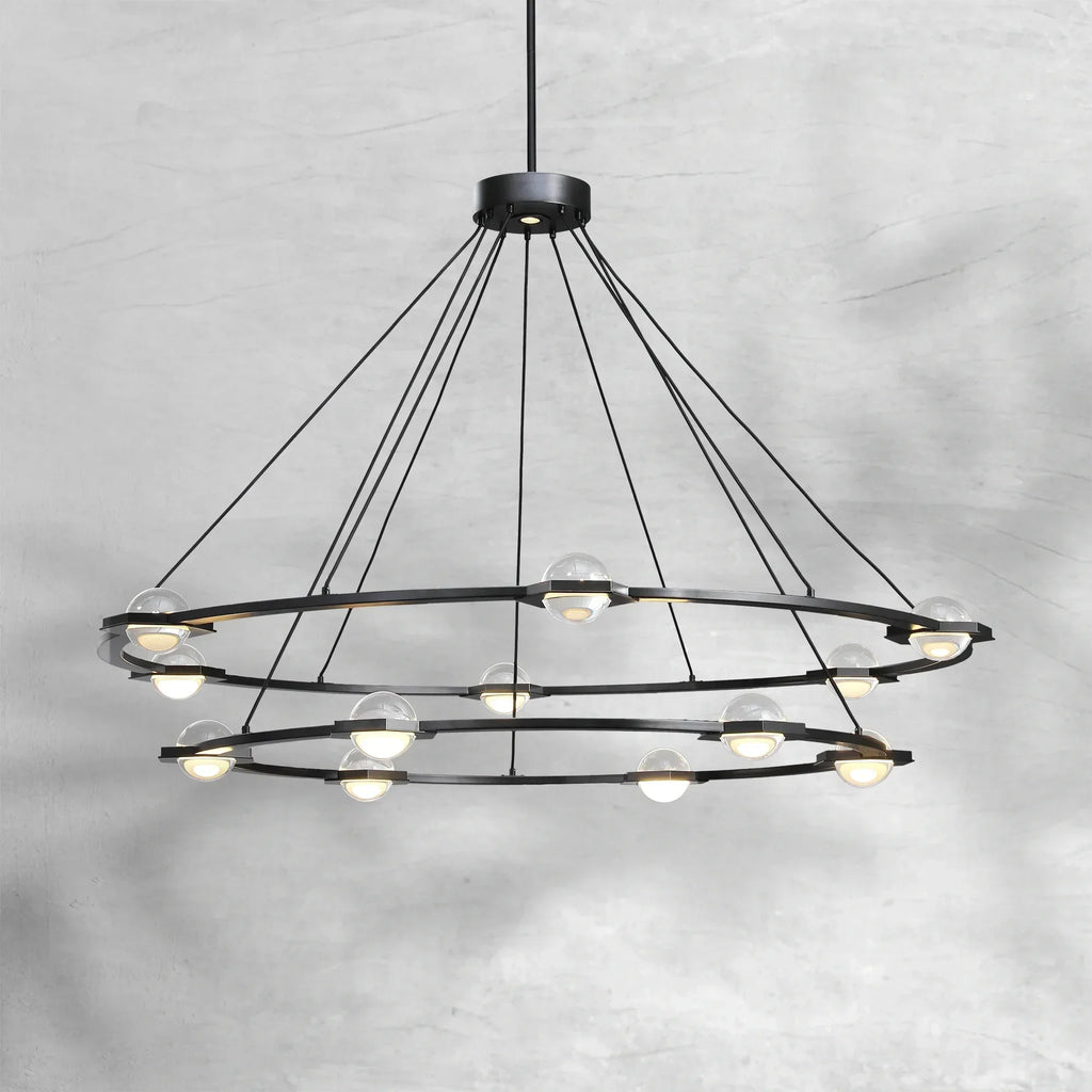 Eclatamt Two-Tier Round Chandelier 48" 60"