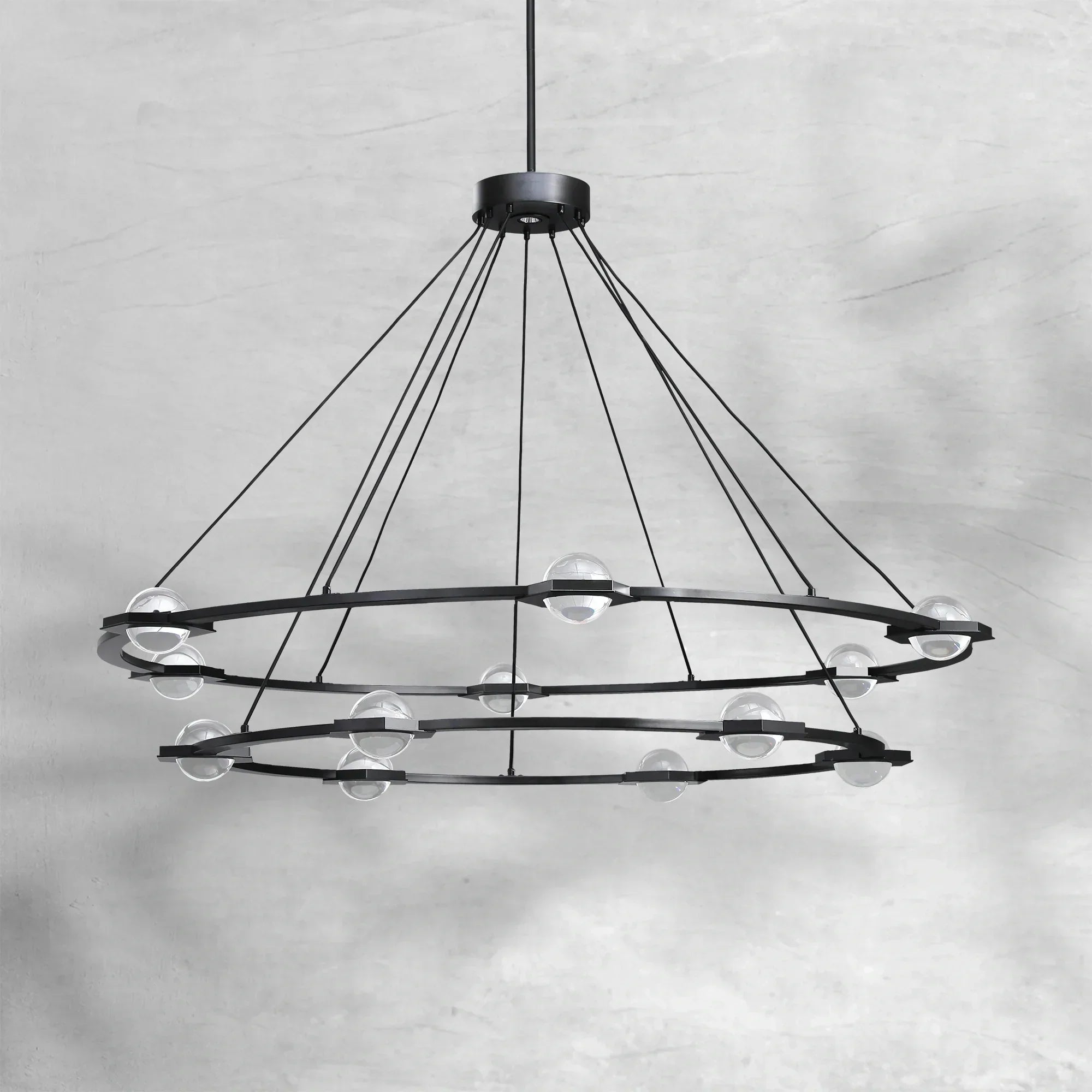 Eclatamt Two-Tier Round Chandelier 48" 60"