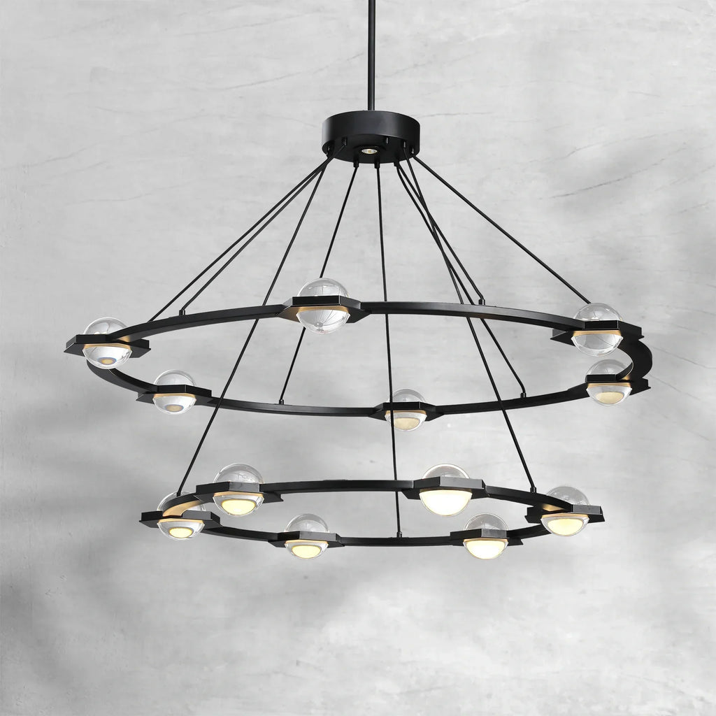 Eclatamt Two-Tier Round Chandelier 48" 60"