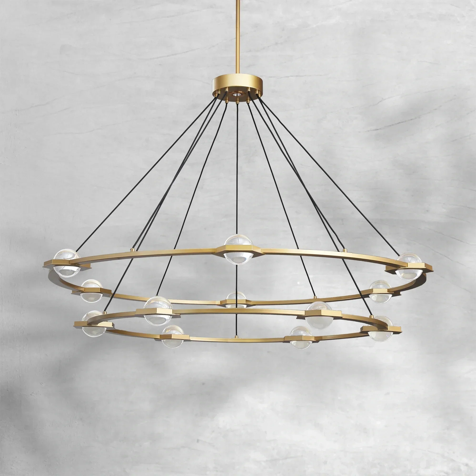 Eclatamt Two-Tier Round Chandelier 48" 60"