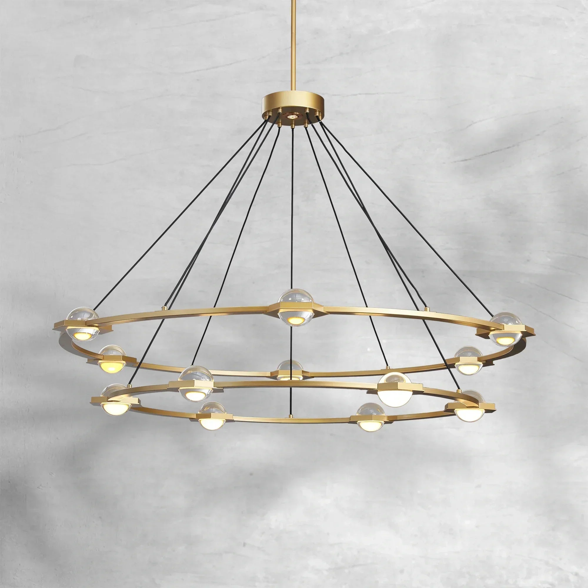 Eclatamt Two-Tier Round Chandelier 48" 60"