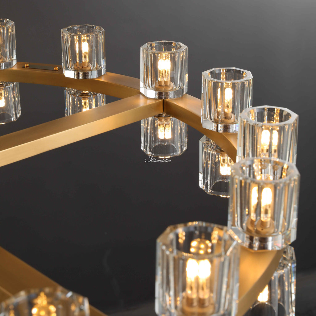Arcachen Crystal Round 2-Tier Chandelier 60"